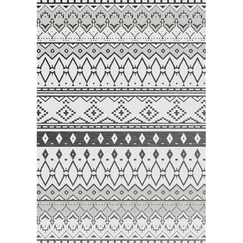 BowLift | Gray Bedroom Rug Southeast-Geometric Diamond Pattern Area Rug Polyester Stain Resistant Pet Friendly Rug