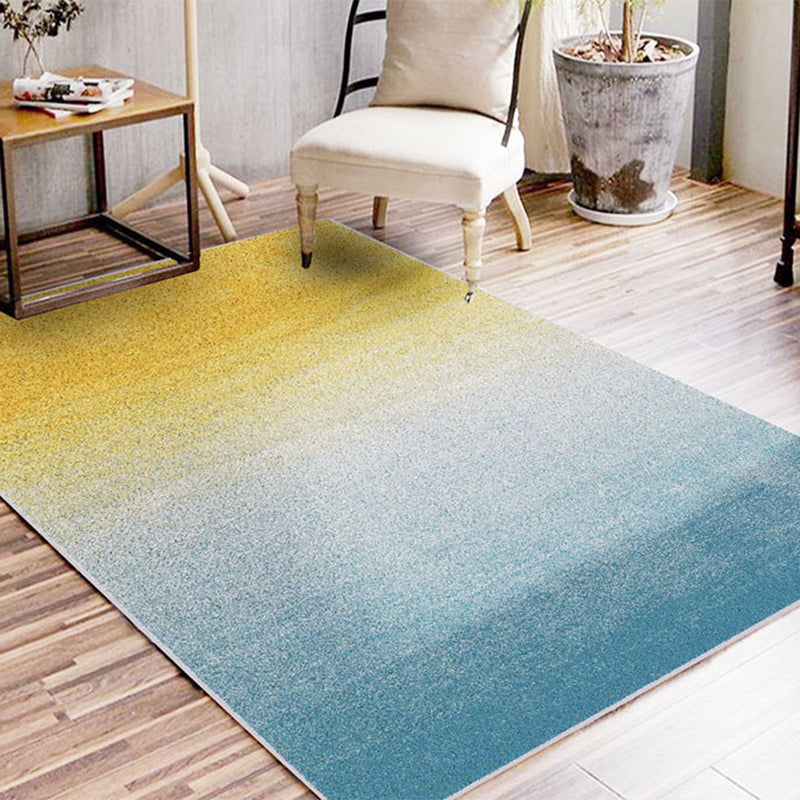 BowLift | Casual Ombre Carpet Green and Blue Synthetic Carpet Machine Washable Non-Slip Rug for Bedroom