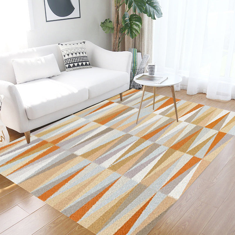 BowLift | North Sea Novelty Rug in Orange Geometric Triangle Pattern Rug Polyester Washable Carpet for Home decoration