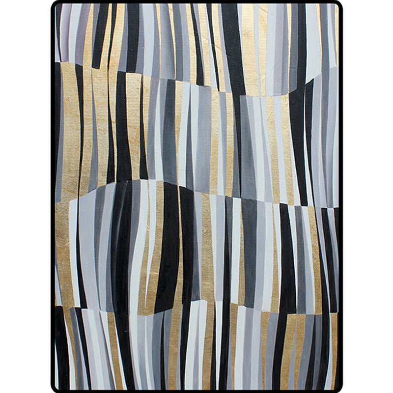 BowLift | Minimalistic Novelty Rug in Gray Geometric Lines Pattern Rug Polyester Machine Washable Rug for Home Decoration