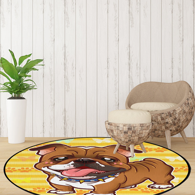 BowLift | Beautiful children's carpet in pink and yellow animal dog banana balloon pattern carpet polyester washable carpet for the children's room
