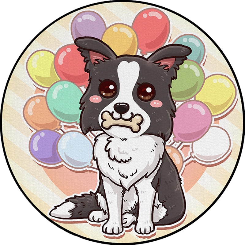 BowLift | Beautiful children's carpet in pink and yellow animal dog banana balloon pattern carpet polyester washable carpet for the children's room