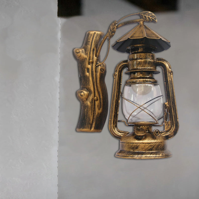 BowLift | Black/Bronze/Copper Kerosene Wall Lighting Coastal Clear Glass 1 Light Outdoor Wall Lamps Light