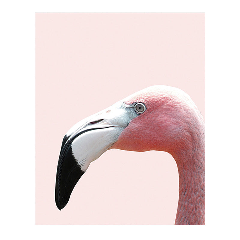 BowLift | Head of Flamingo Canvas Print Tropical Texture Family Room Wall Art in Pink