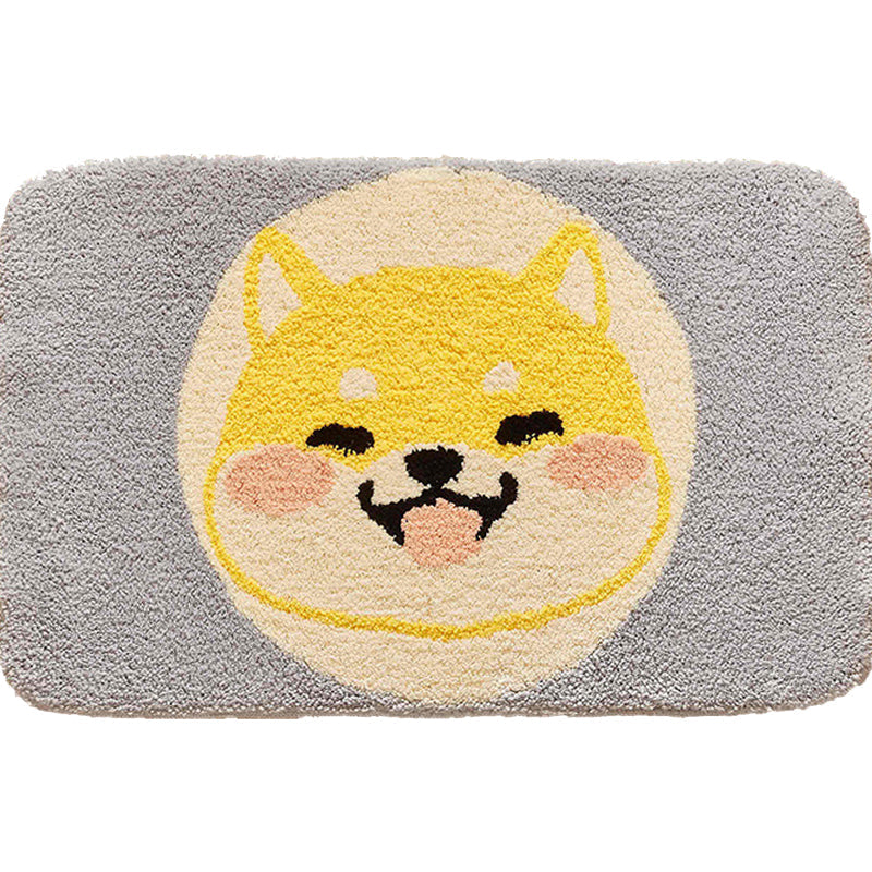 BowLift | Green Children's Room Rug Kids Animal Dog Circle Pattern Area Rug Polyester Non-Slip Background Carpet