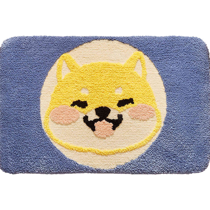 BowLift | Green Children's Room Rug Kids Animal Dog Circle Pattern Area Rug Polyester Non-Slip Background Carpet