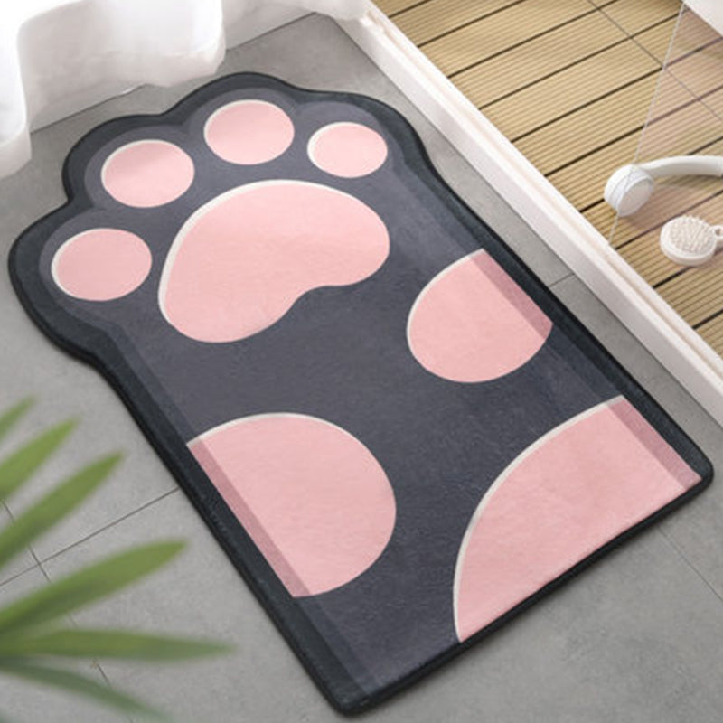 BowLift | Kids Bedroom Uneven Carpet in Pink and Purple Animal Paw Bow Print Carpet Polyester Non-Slip Background Carpet