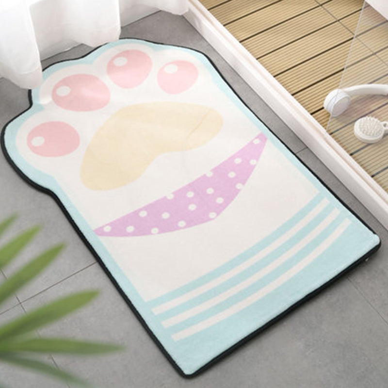 BowLift | Kids Bedroom Uneven Carpet in Pink and Purple Animal Paw Bow Print Carpet Polyester Non-Slip Background Carpet