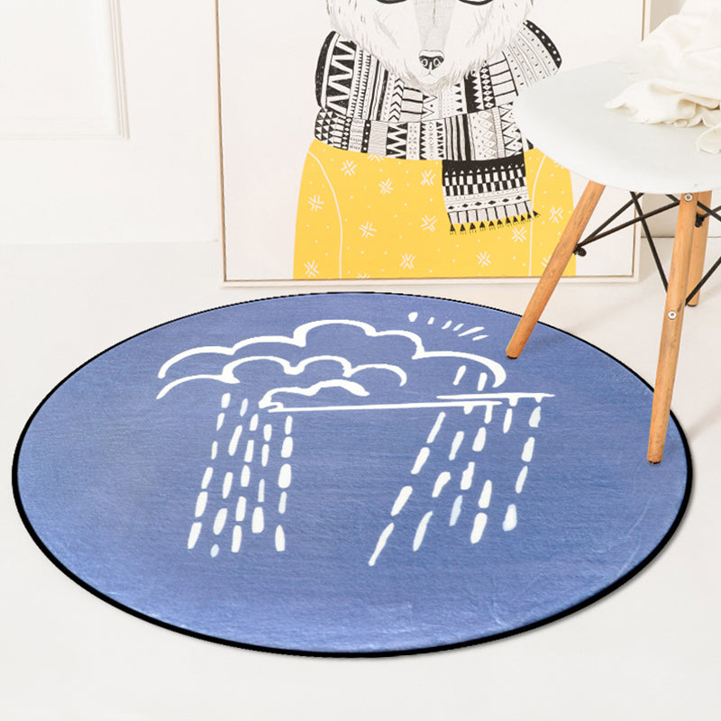 BowLift | Simple children's dress in pink and blue fairy tale rainy sunset moon pattern rug polyester washable carpet for children's room
