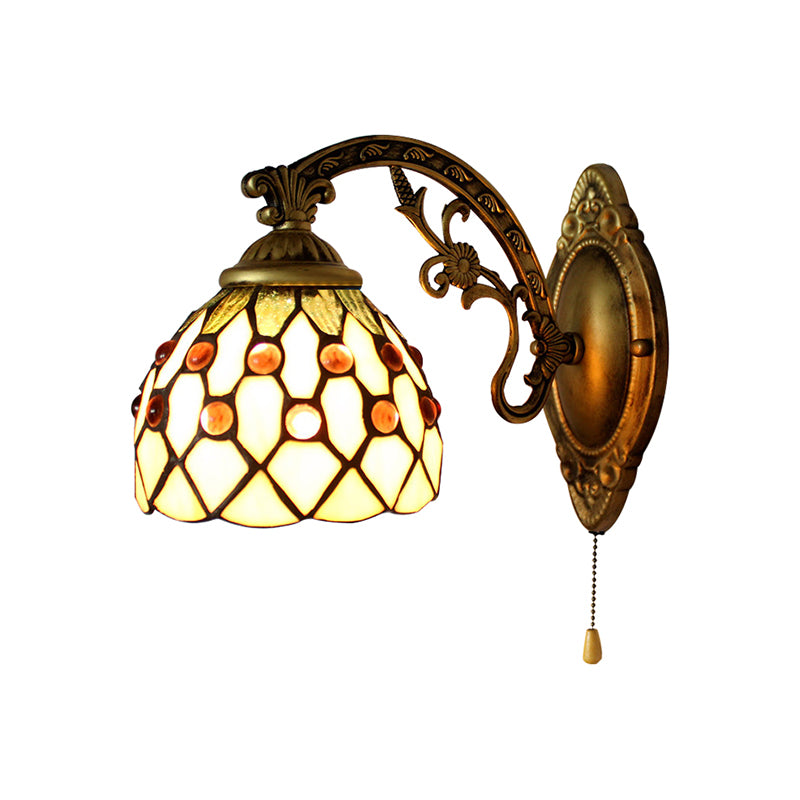BowLift | Vintage Dome Wall Lamp Combined Glass One Light Mini Wall Lamp in Brass