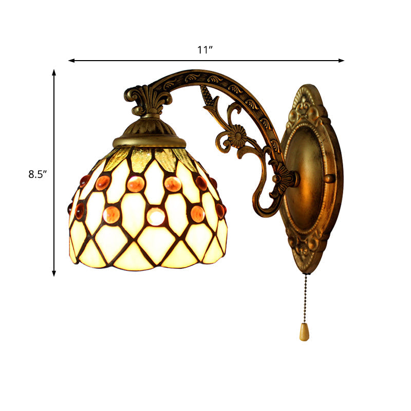 BowLift | Vintage Dome Wall Lamp Combined Glass One Light Mini Wall Lamp in Brass