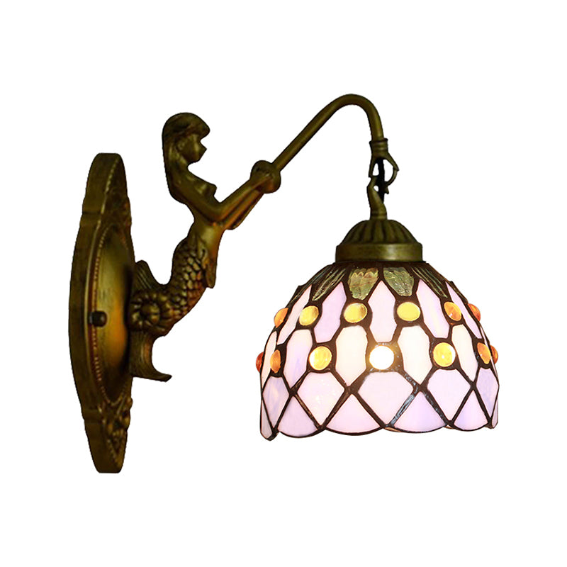 BowLift | Vintage Dome Wall Lamp Combined Glass One Light Mini Wall Lamp in Brass