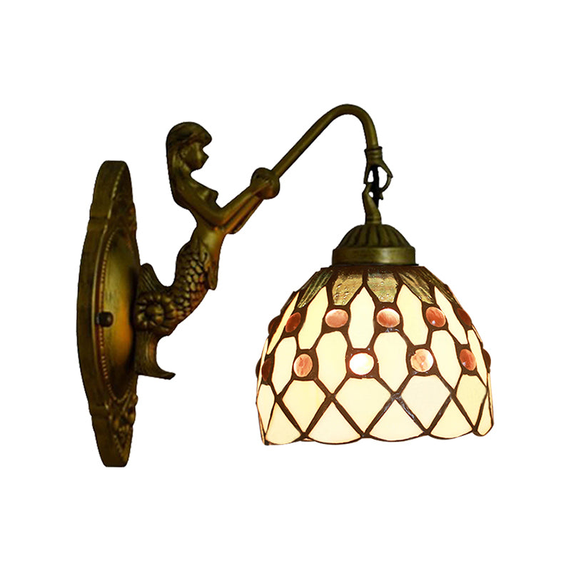 BowLift | Vintage Dome Wall Lamp Combined Glass One Light Mini Wall Lamp in Brass