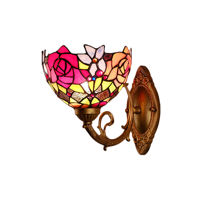 BowLift | Lodge Flower Wand lamp with curved arm 1 light mini wall lighting for living room