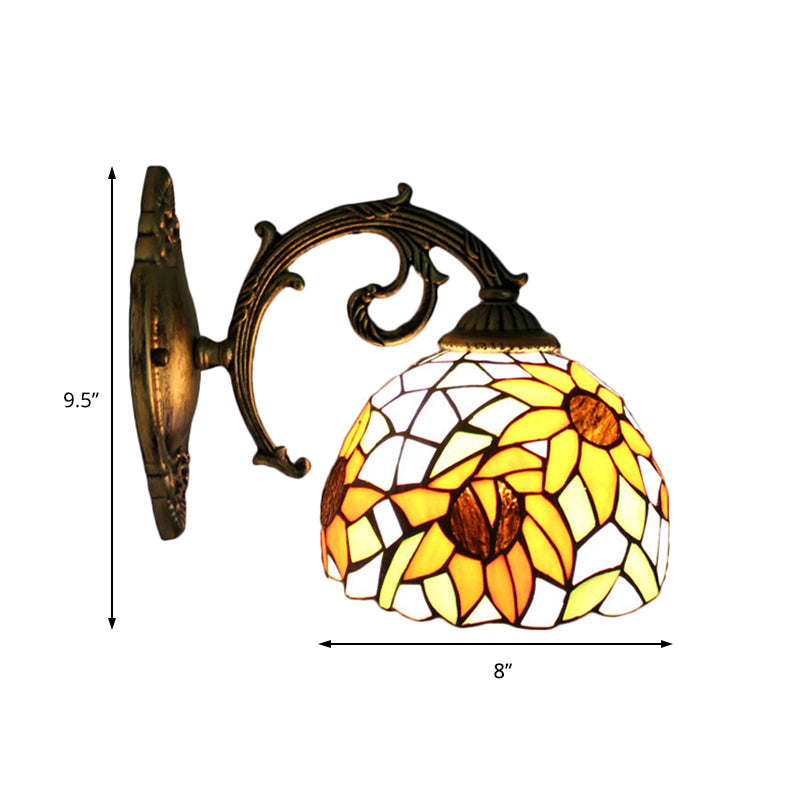 BowLift | Lodge Flower Wand lamp with curved arm 1 light mini wall lighting for living room