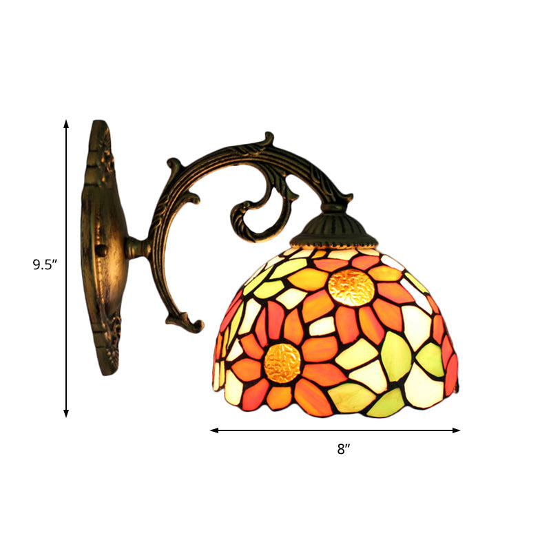 BowLift | Lodge Flower Wand lamp with curved arm 1 light mini wall lighting for living room
