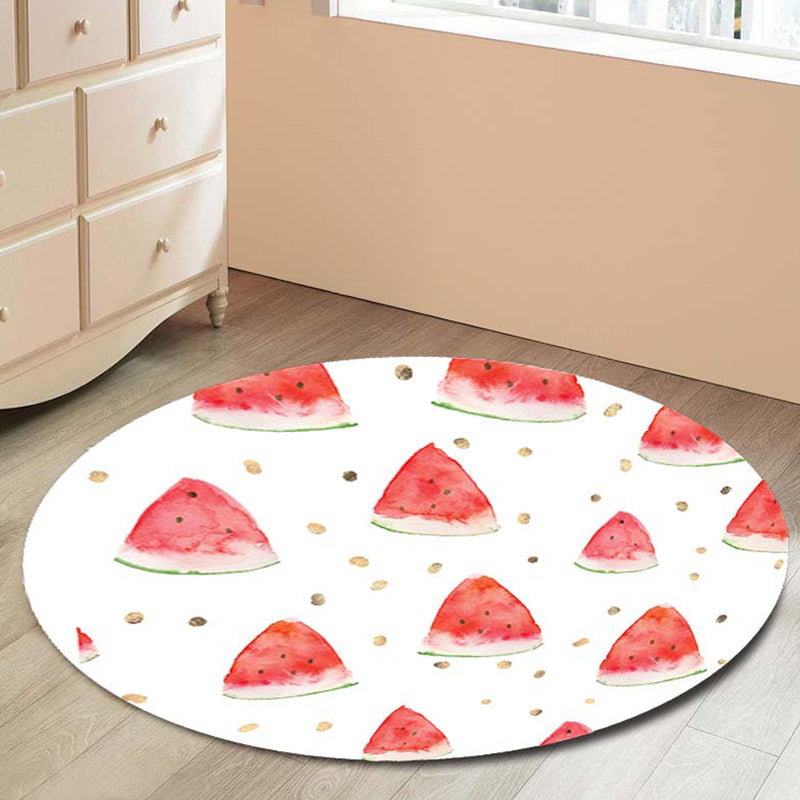 BowLift | Kids children's room rug in green Food & Drinks watermelon kiwi fruit candy print rug polyester non-slip rug