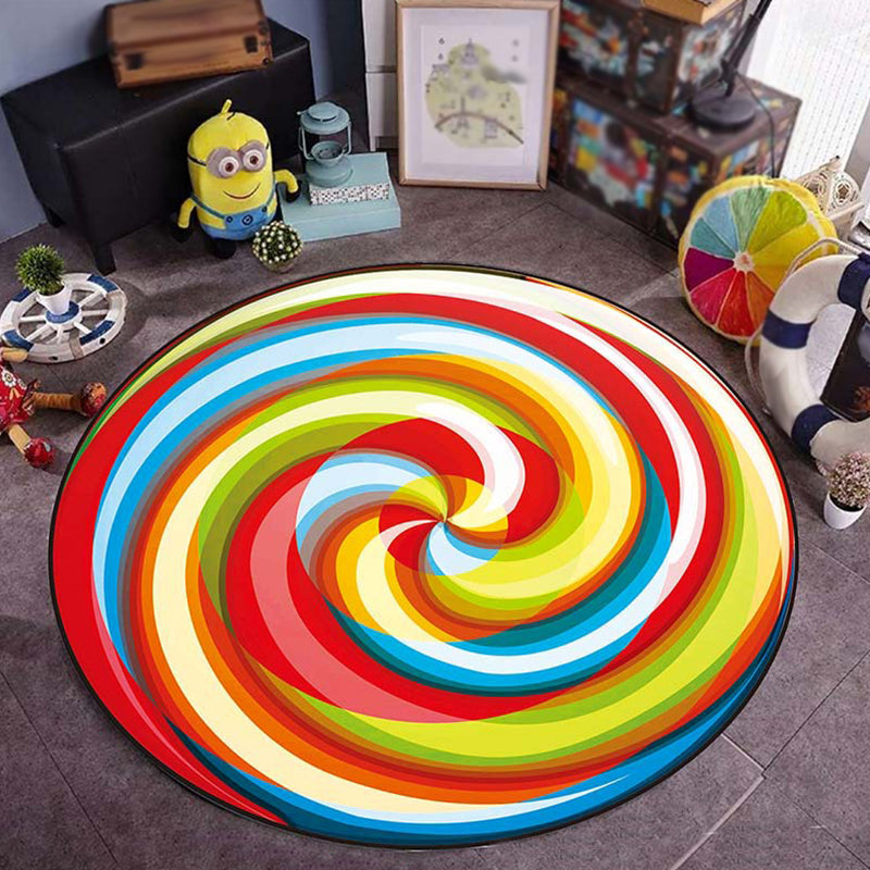 BowLift | Kids children's room rug in green Food & Drinks watermelon kiwi fruit candy print rug polyester non-slip rug