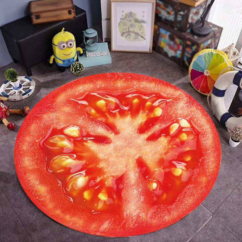 BowLift | Kids children's room rug in green Food & Drinks watermelon kiwi fruit candy print rug polyester non-slip rug