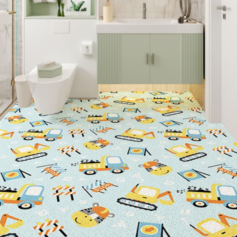 BowLift | Kids Children's Room Carpet in Blue Cars & Roads Excavator Zebra Print Carpet PVC Machine Washable Carpet