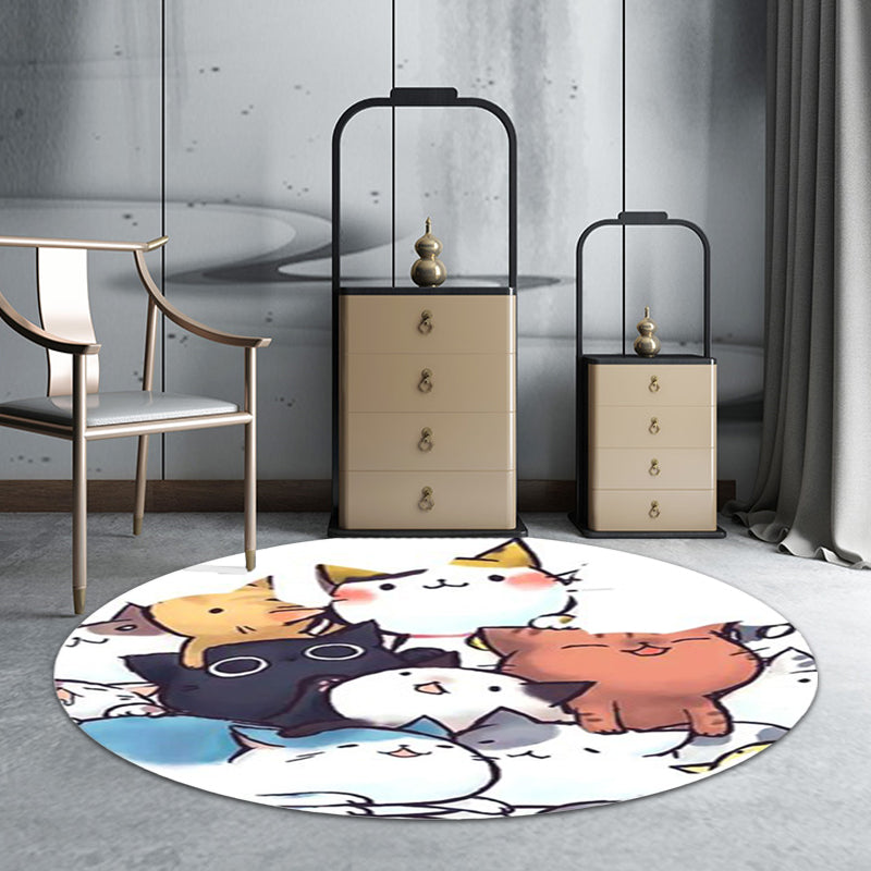 BowLift | Kids children's room carpet in black and white animal cat print carpet polyester non-slip back carpet