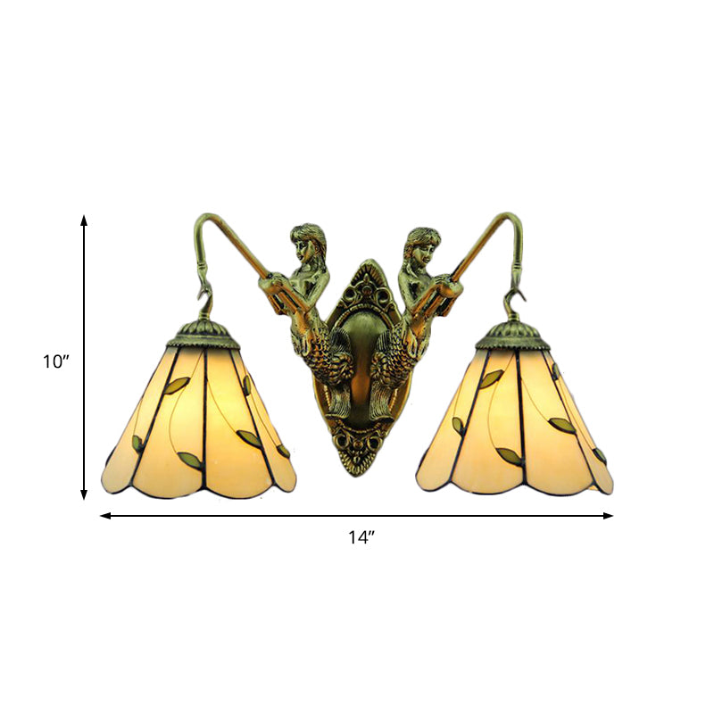 BowLift | Blade Wall Lamp 2 Lights Spotted Glass Rustic Wall Lighting for Bedroom