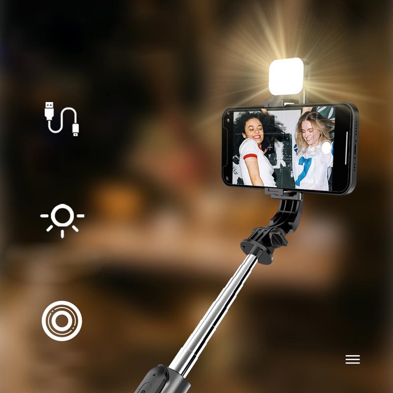 BowLift | Bluetooth Selfie Stick Tripod with Telephone Stand and Beauty Fill-in Lighting