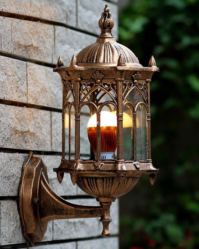 BowLift | Antique Gold Outdoor Wall Light