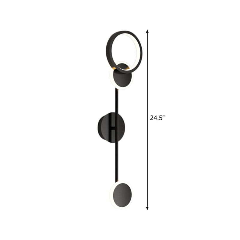 BowLift | Metallic Round LED Wall Light Lighting Contemporary 2/3/4 Light Wall Mount Lamp in Black