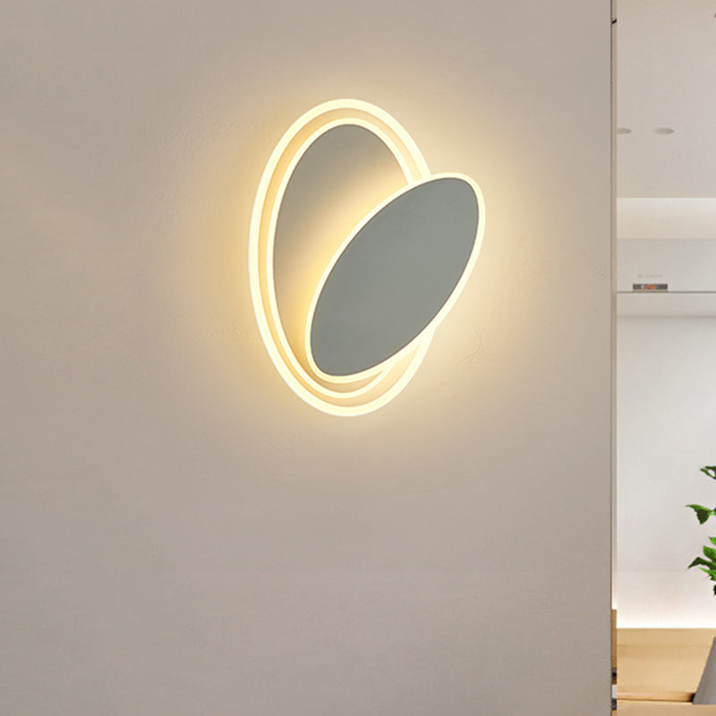 BowLift | Black/White Round Rotatable Wall Mount Lighting Modernist LED Acrylic Wall Light Fixture in Warm/White Light