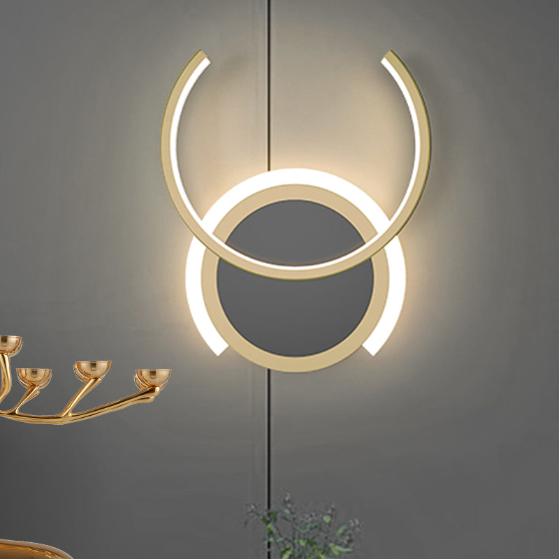 BowLift | Metal C-shaped Wall Lamp Nordic LED Wall Light in Gold for Bedroom, Warm/White Light