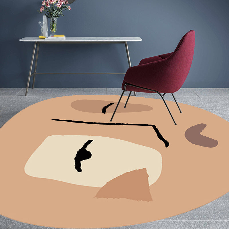 BowLift | Brown irregular bedroom rug novelty abstract painting pattern area rug polyester pet-friendly rug