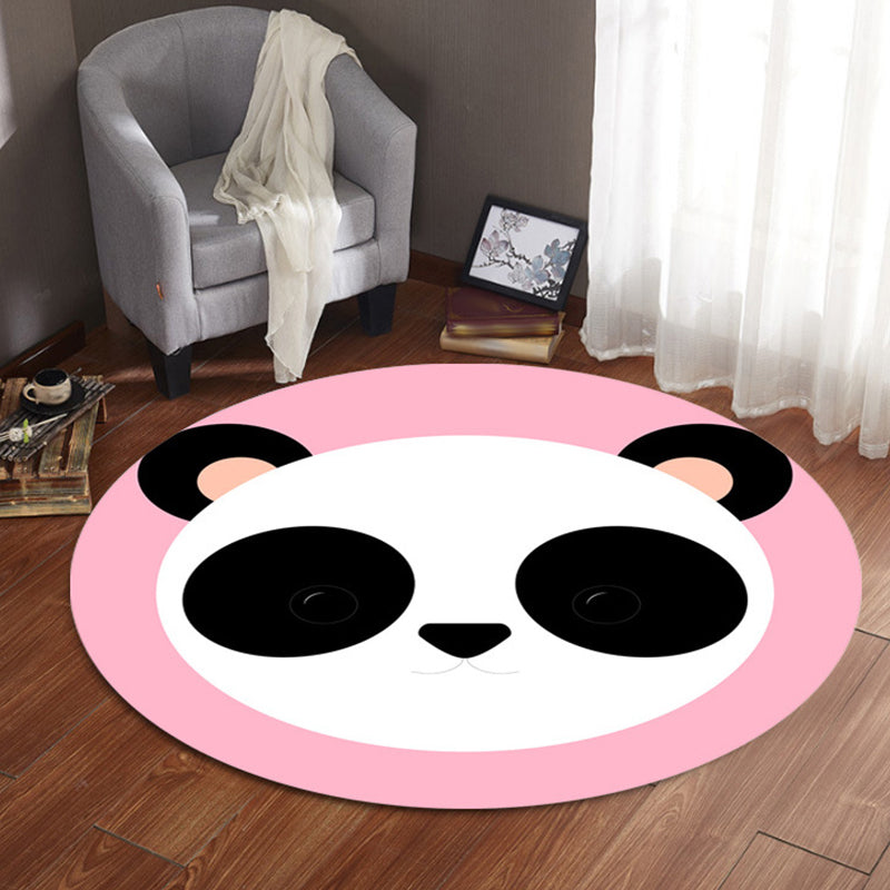 BowLift | Kids Cartoon Animal Pattern Rug Blue and Pink Polyester Rug Washable Pet Friendly Non-Slip Rug for the Children's Room