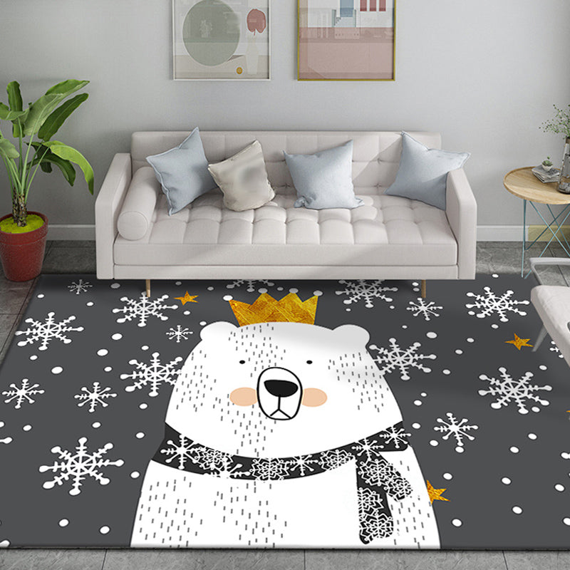 BowLift | Funky Cartoon Bear Pattern Carpet Multicolor Kids Carpet Polyester Pet Friendly Washable Area Rug for Nursery