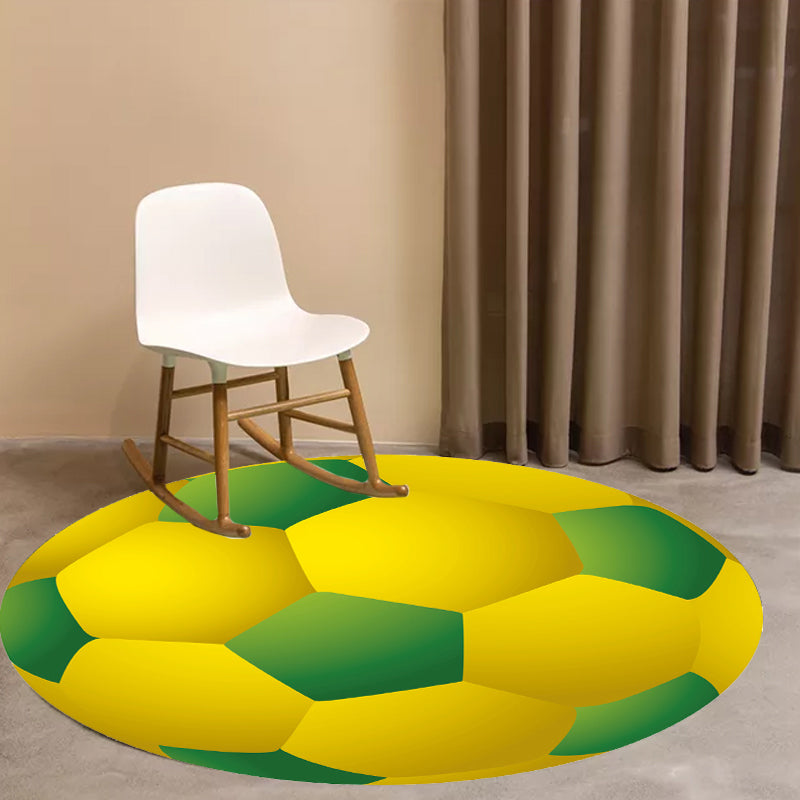 BowLift | Kids Sports Pattern Rug Multicolored Polyester Rug Washable Pet-Friendly Non-Slip Rug for the Children's Room