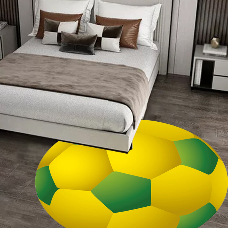 BowLift | Kids Sports Pattern Rug Multicolored Polyester Rug Washable Pet-Friendly Non-Slip Rug for the Children's Room
