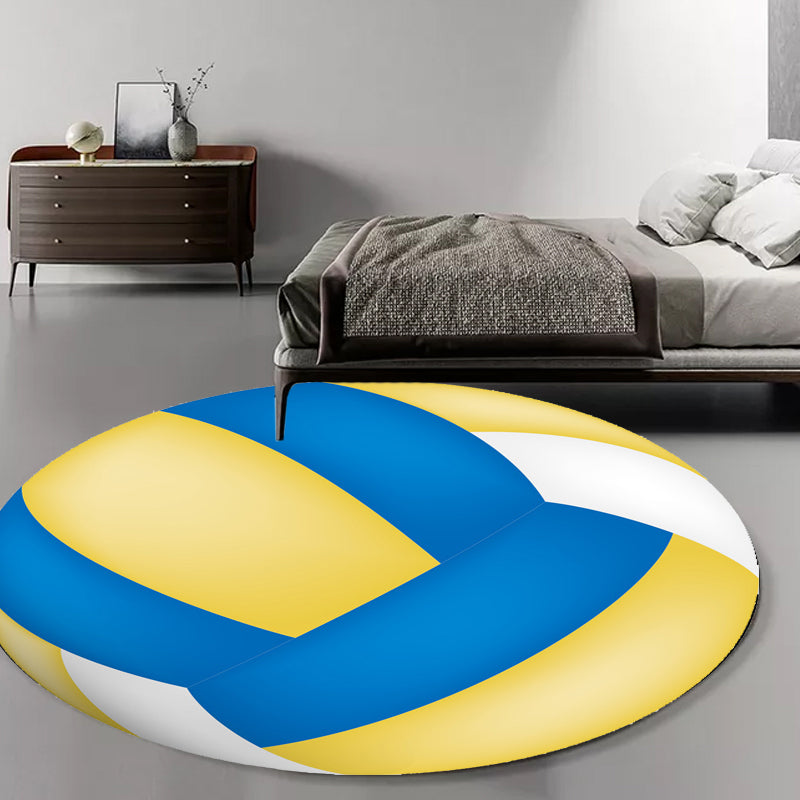 BowLift | Kids Sports Pattern Rug Multicolored Polyester Rug Washable Pet-Friendly Non-Slip Rug for the Children's Room