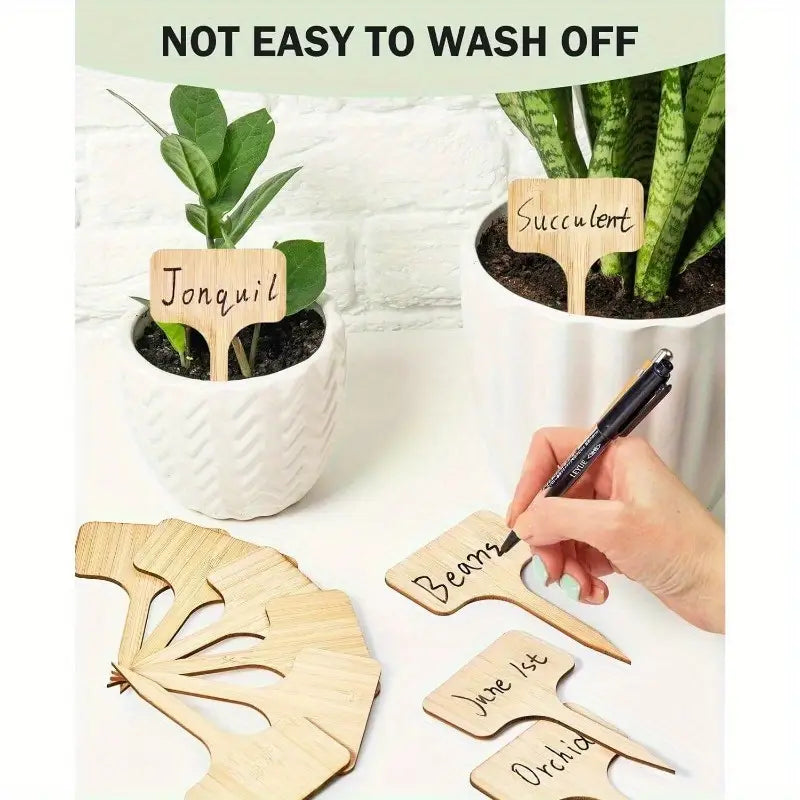 BowLift | Plant labels made of wood for garden and balcony ā Rewritable labels for herbs and plants