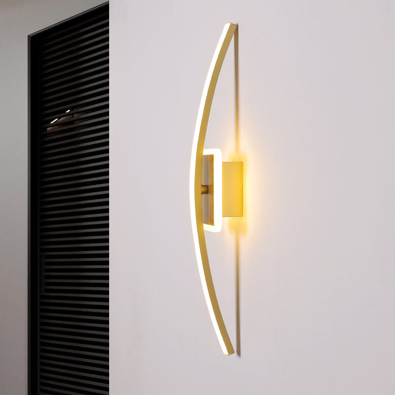 BowLift | Curvilinear Aluminum Wall Lamp Simplicity Gold/Coffee LED Wall Light Lighting for Dining Room