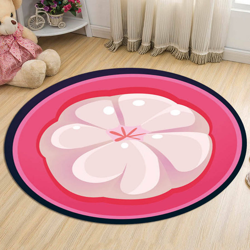 BowLift | Kids Fruit Pattern Rug Yellow and Green Polyester Rug Washable Pet Friendly Non-Slip Rug for Children's Room