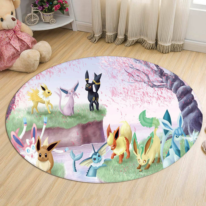 BowLift | Kids Cartoon Character Pattern Carpet Multicolored Polyester Carpet Washable Pet Friendly Non-slip Rug for the Children's Room