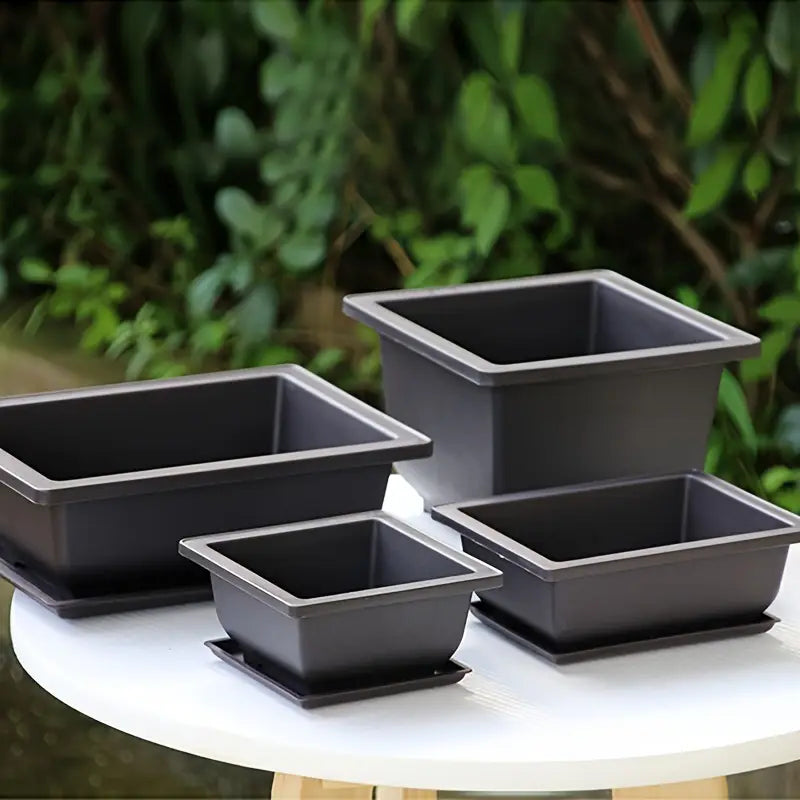 BowLift | Plant pot with saucer – Rectangular flower pot for garden and balcony