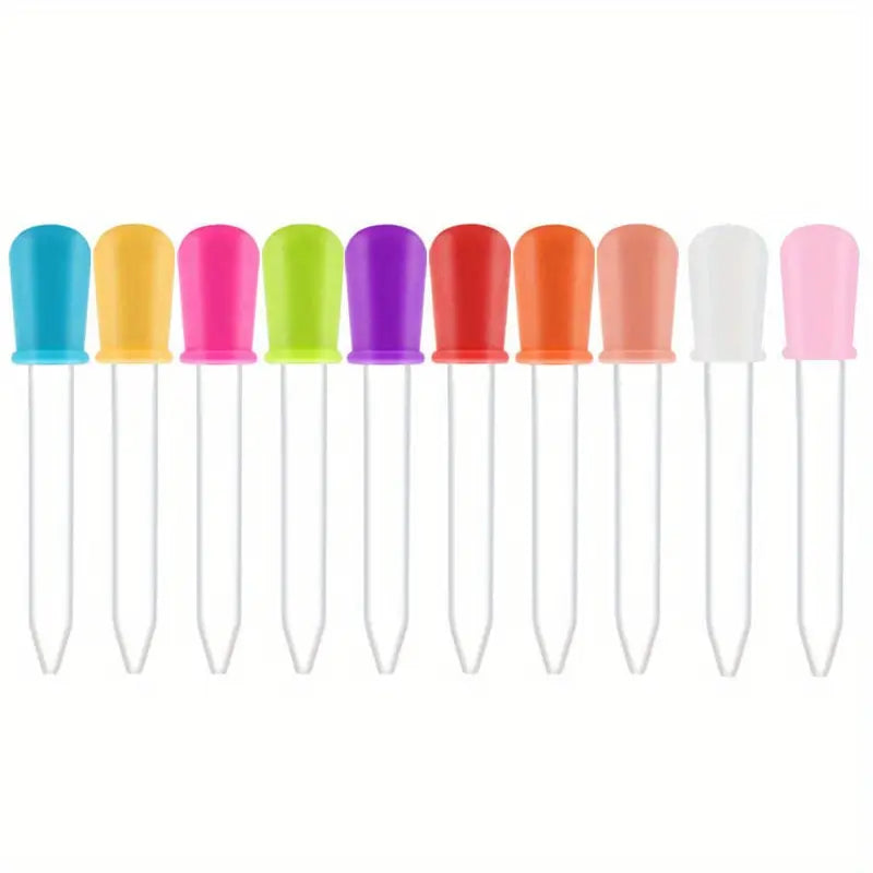 BowLift | 10-Pack Colorful Silicone Eye Droppers – Crafting, Making Gummies, Candy Molds