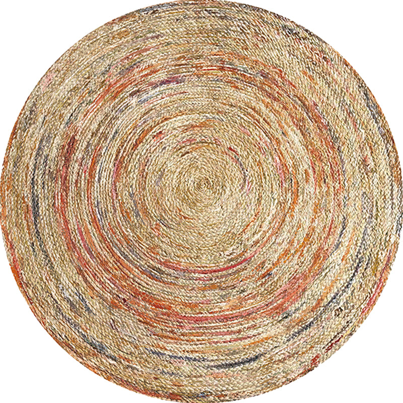 BowLift | Retro Tribal Circles Pattern Carpet Yellow and Red Polyester Carpet Washable Pet Friendly Non-Slip Carpet for the Living Room