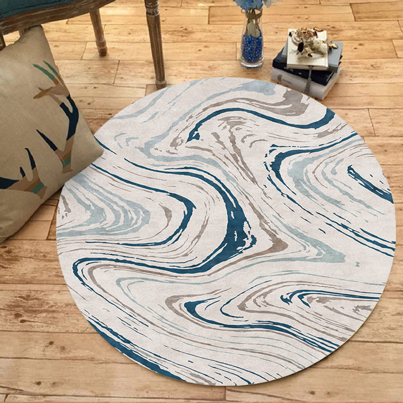 BowLift | Funky Contemporary Rug Multicolored Watercolor and Swirl Stripe Pattern Rug Pet Friendly Non-Slip Washable Rug for the Home Office