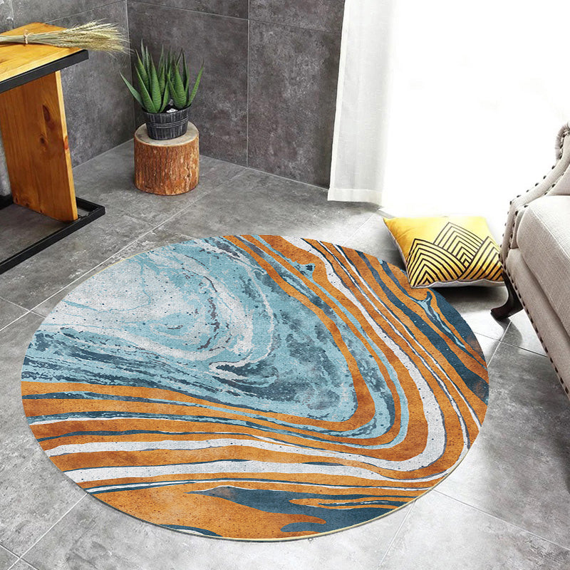 BowLift | Funky Contemporary Rug Multicolored Watercolor and Swirl Stripe Pattern Rug Pet Friendly Non-Slip Washable Rug for the Home Office