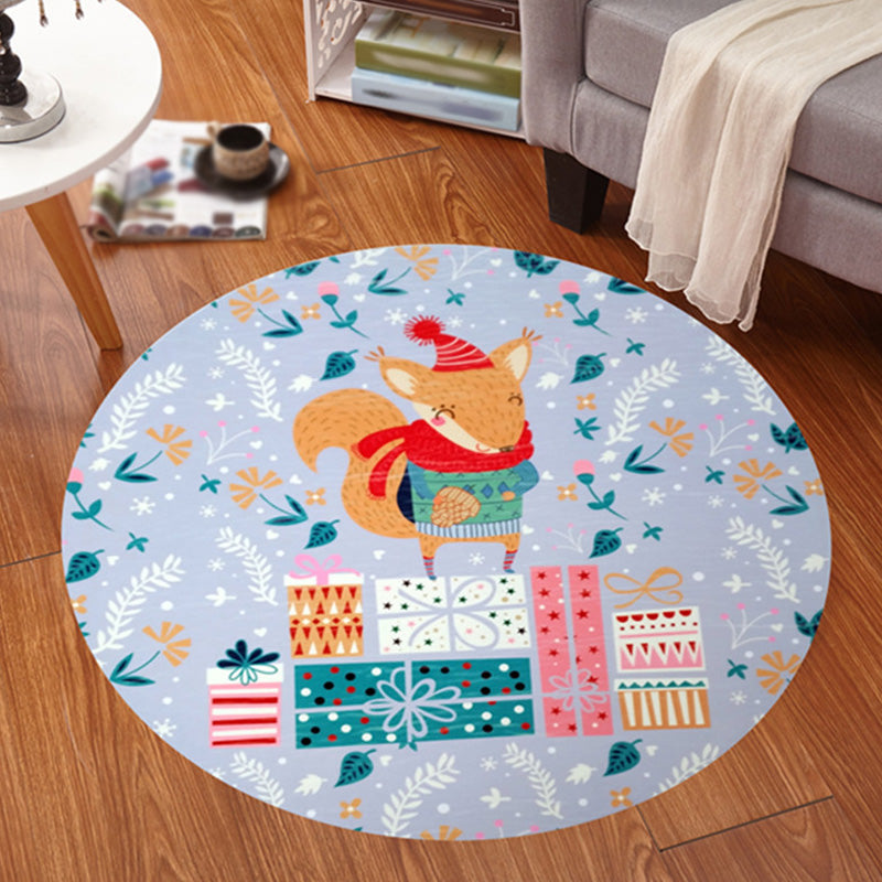 BowLift | Multicolor Animal Pattern Rug Polyester Kids Rug Washable Non-Slip Pet-Friendly Rug for Children's Room