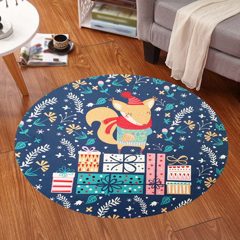 BowLift | Multicolor Animal Pattern Rug Polyester Kids Rug Washable Non-Slip Pet-Friendly Rug for Children's Room