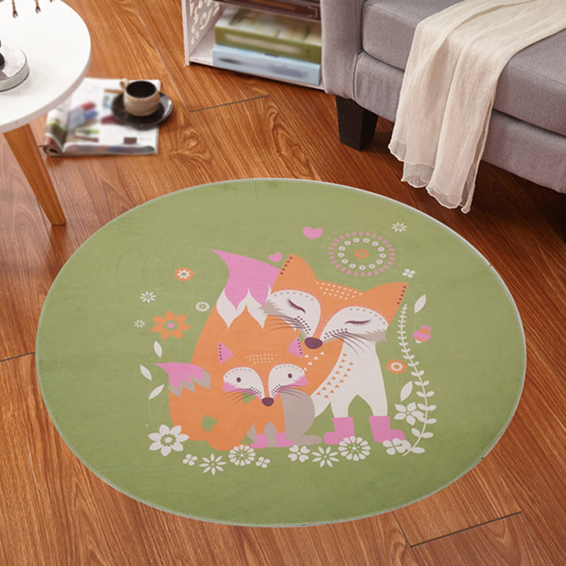 BowLift | Multicolor Animal Pattern Rug Polyester Kids Rug Washable Non-Slip Pet-Friendly Rug for Children's Room