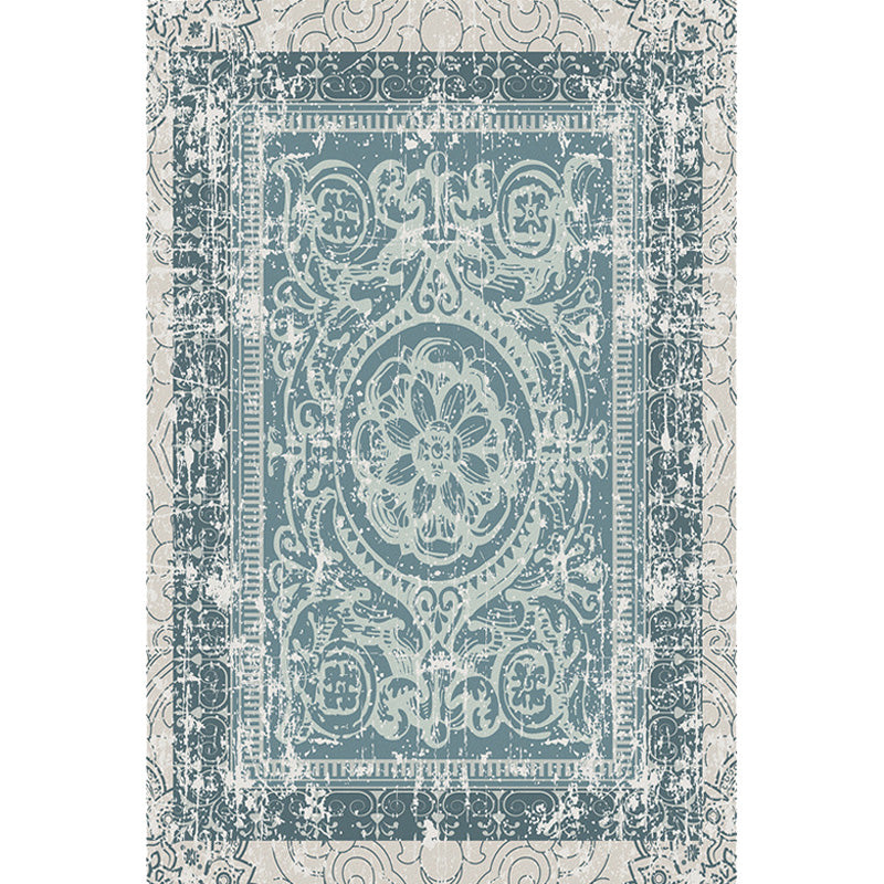 BowLift | Green Moroccan Carpet Polyester Medallion Pattern Carpet pet friendly washable anti-slip backing Carpet for decoration